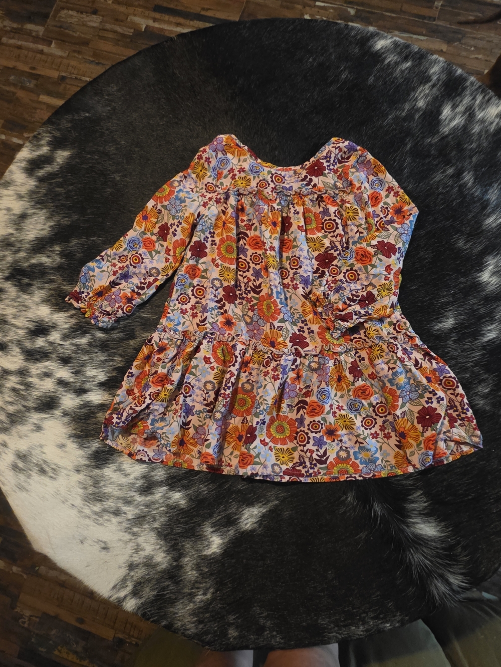 THEREABOUTS Boho Dress Girls Mellow Rose Floral Ruffled Tiered Pullover 2-3T
